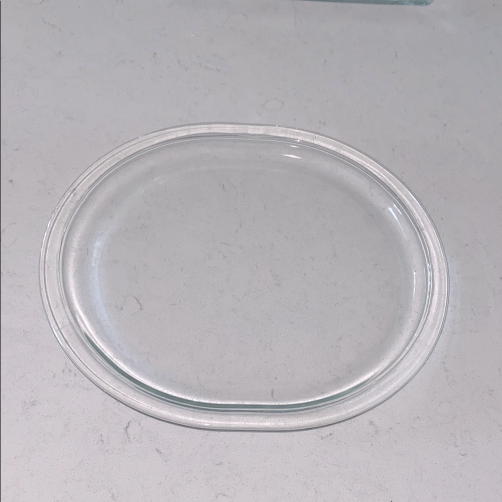 Clear Glass Oval Serving Platter Dish Replacement Lid Cover 9 Inch